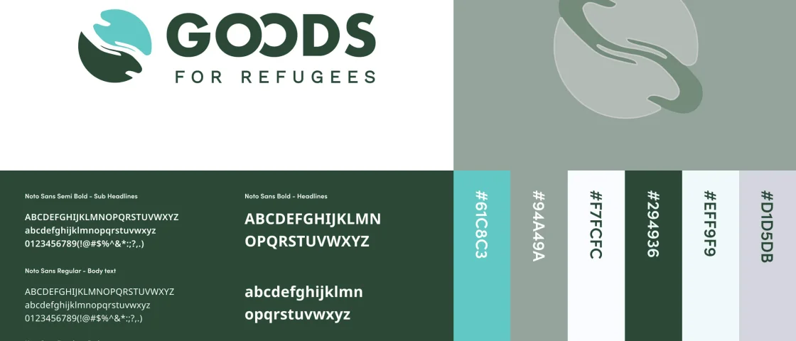 Huisstijl sheet van Goods for Refugees