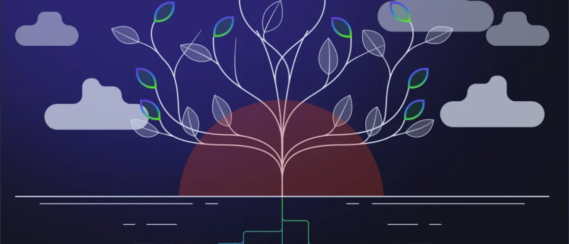 Visual van een boom, bovengronds natuurlijk en ondergronds kunstmatig