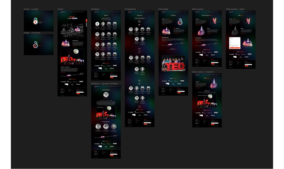 Overzicht van het ontwerp van de TEDxAlkmaar website